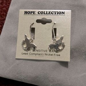Silver horse earrings